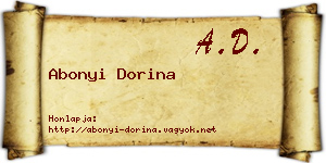Abonyi Dorina névjegykártya